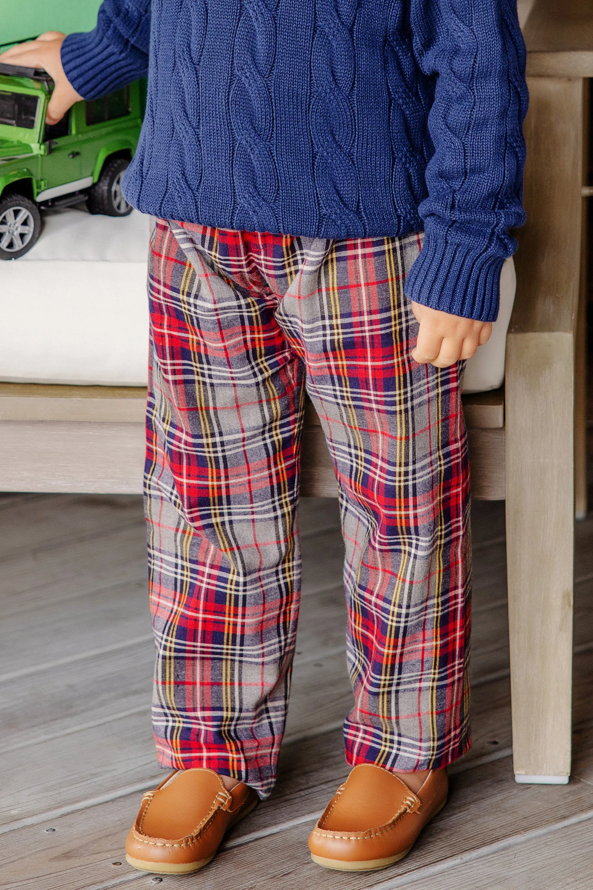 Sheffield Pants (Flannel) - Park Lane Plaid with Richmond Red Stork