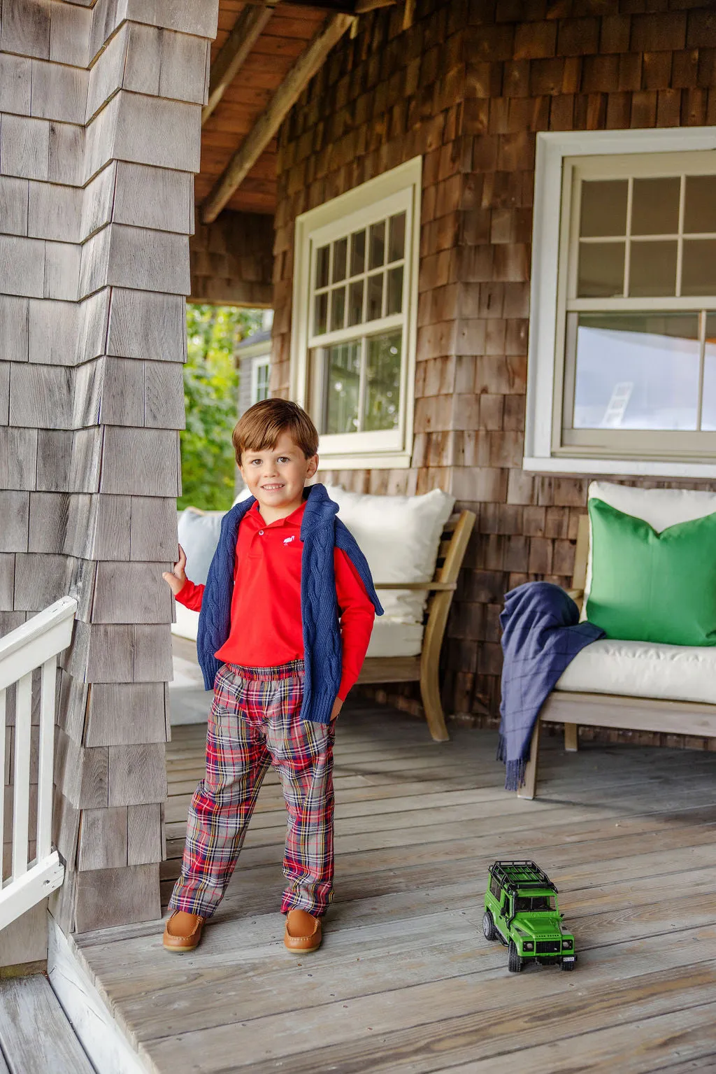 Sheffield Pants (Flannel) - Park Lane Plaid with Richmond Red Stork