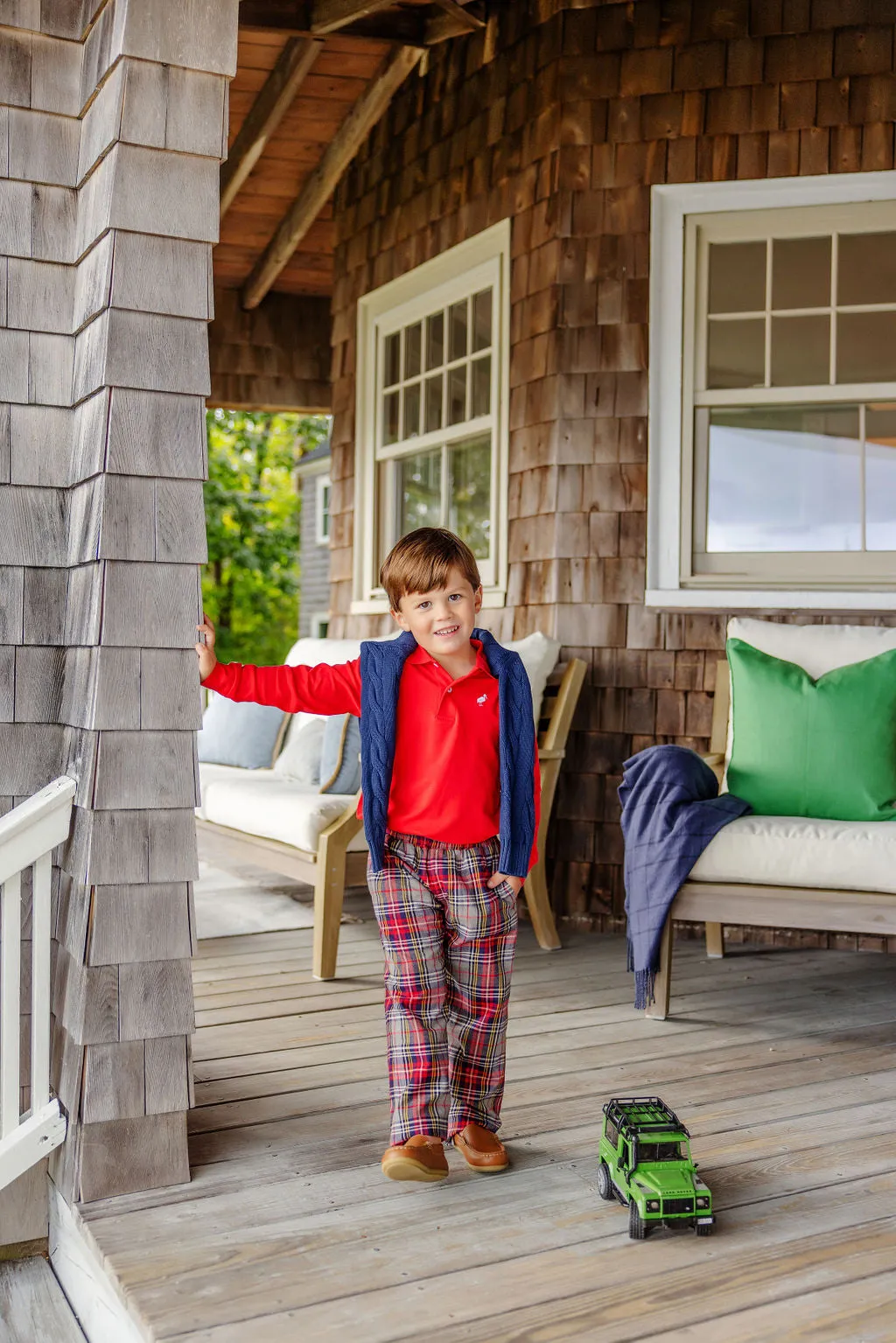 Sheffield Pants (Flannel) - Park Lane Plaid with Richmond Red Stork