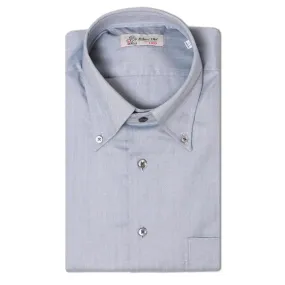 Silver Blue Long Sleeve Cotton Shirt