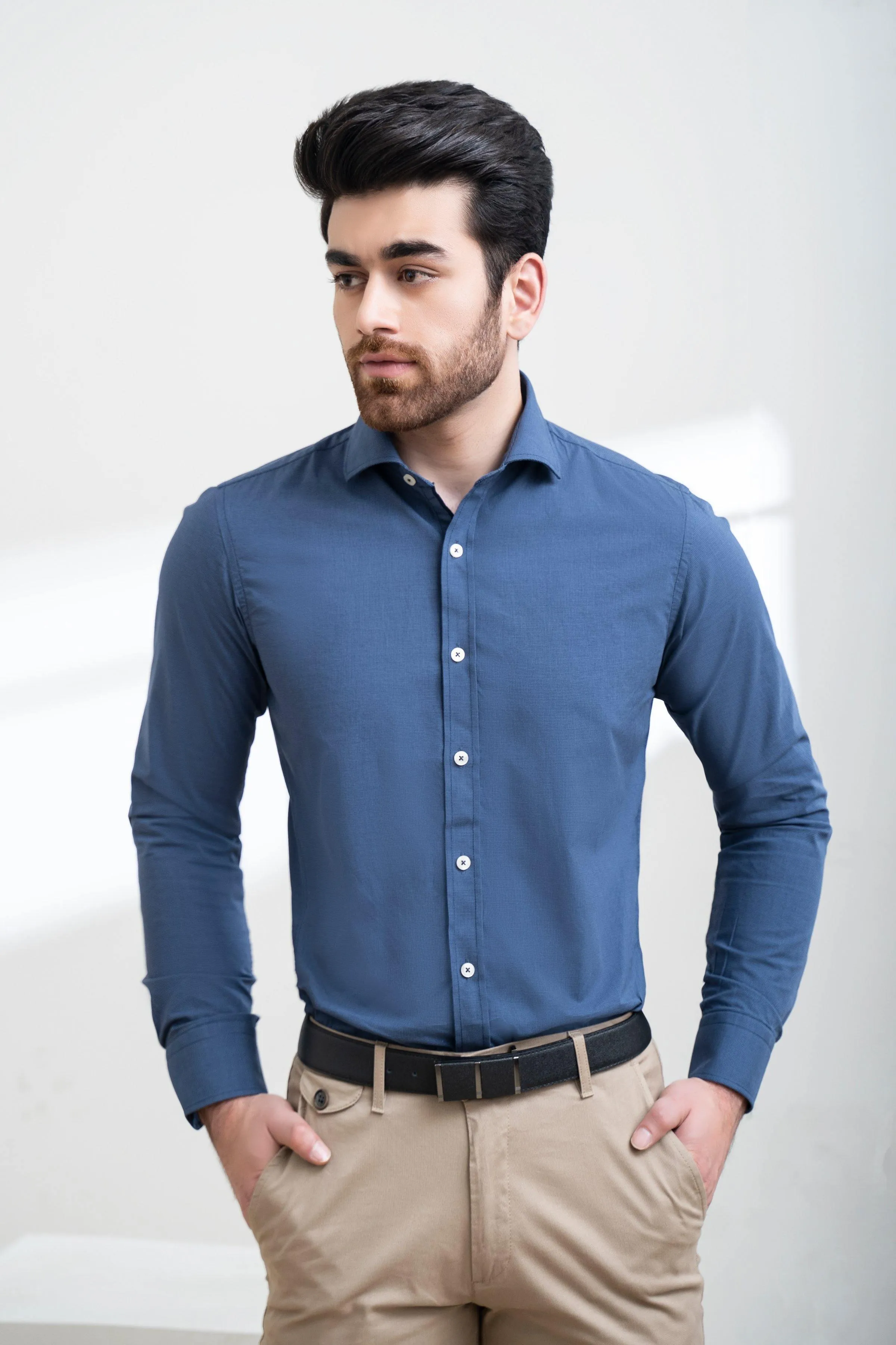 SMART SHIRT FRENCH COLLAR BLUE