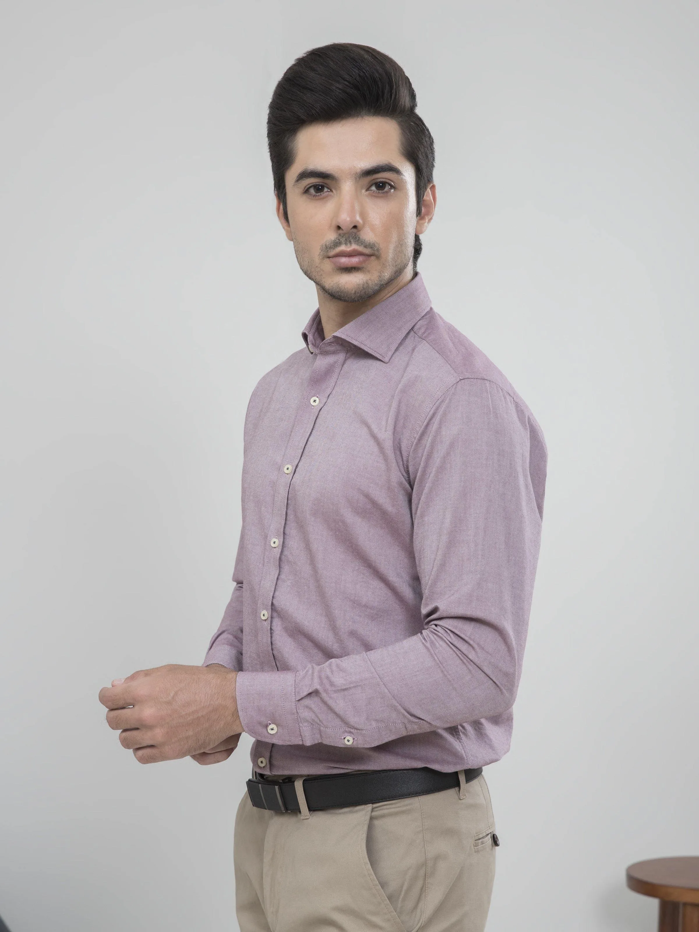 SMART SHIRT FULL SLEEVE MAHROON WHITE