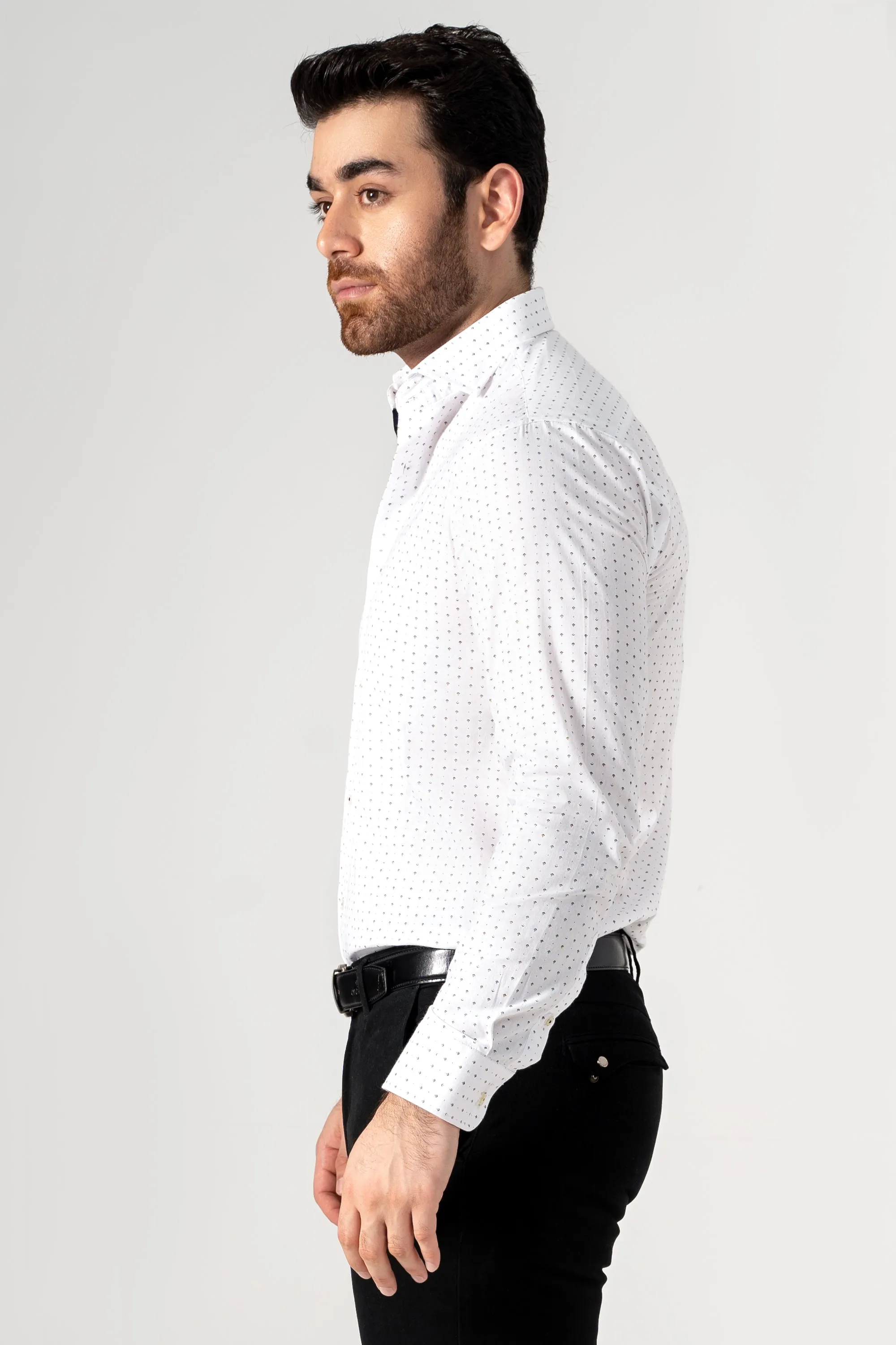 SMART SHIRT WHITE PRINTED