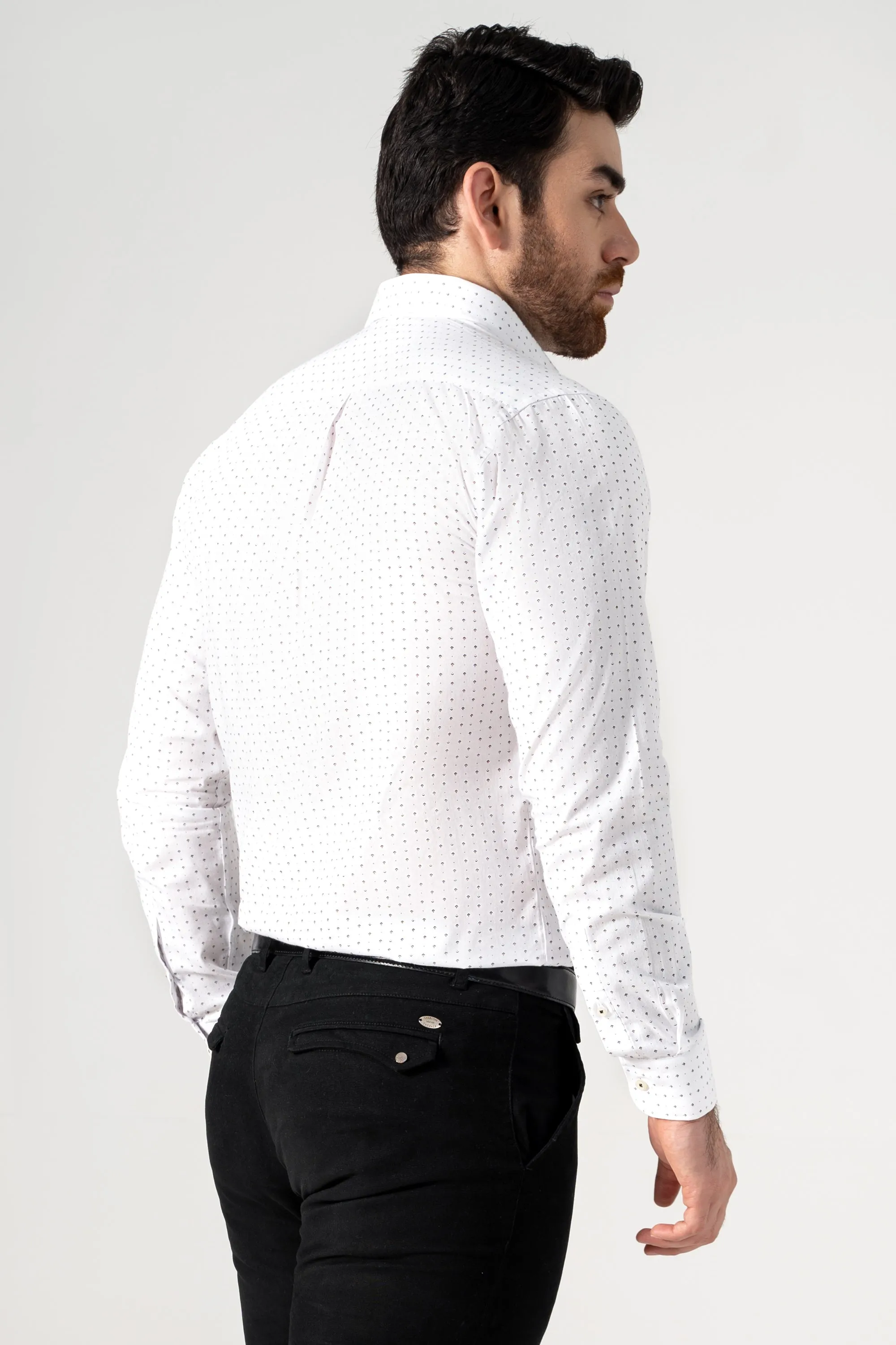 SMART SHIRT WHITE PRINTED