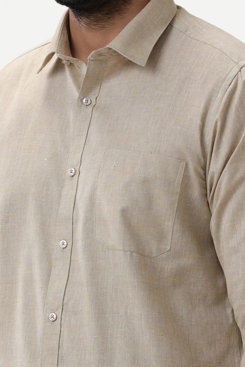 Thaksha - Sand Gray  Formal Shirts for Men | Uathayam