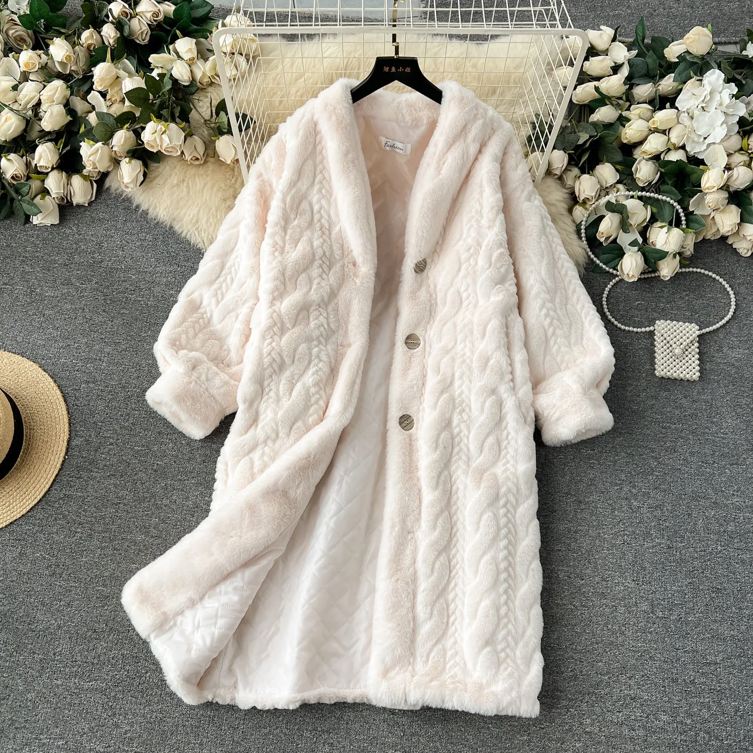 Thermal Soft Twisted Plush Coat