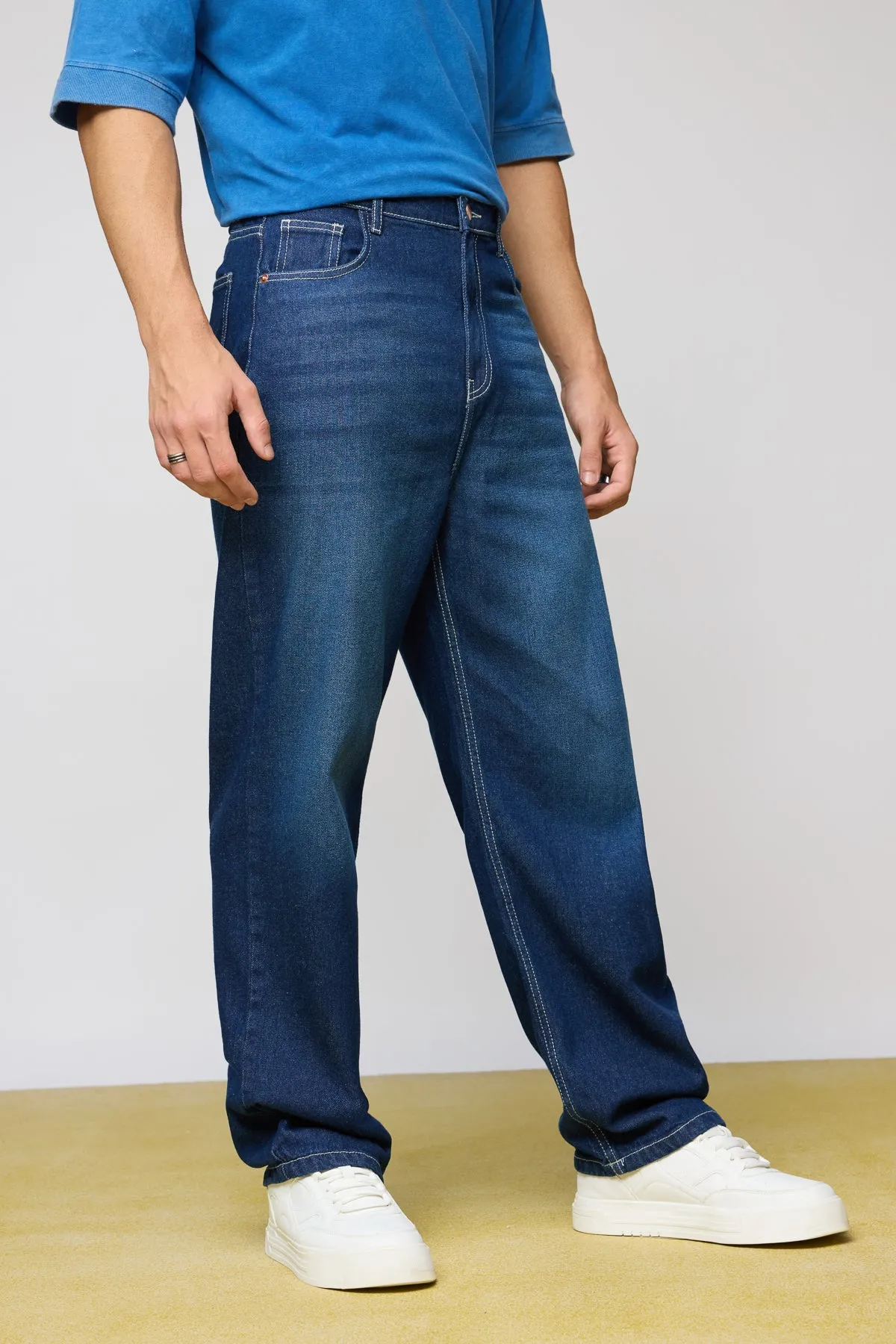 Timeless Blue Men's Straight Jeans