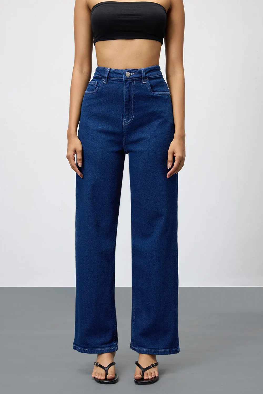 Timeless Blue Straight Leg Jeans