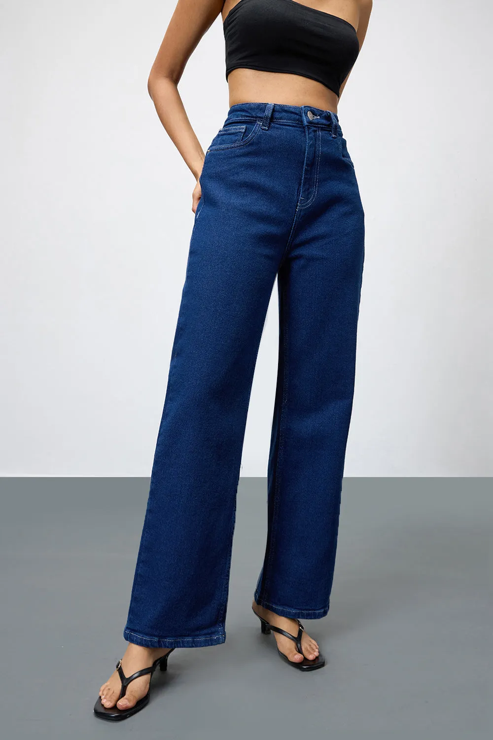 Timeless Blue Straight Leg Jeans