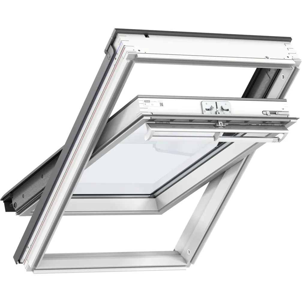 VELUX GGL UK08 2069 Solar UV Heat Protection Glazing White Painted Centre-Pivot Window (134 x 140 cm)