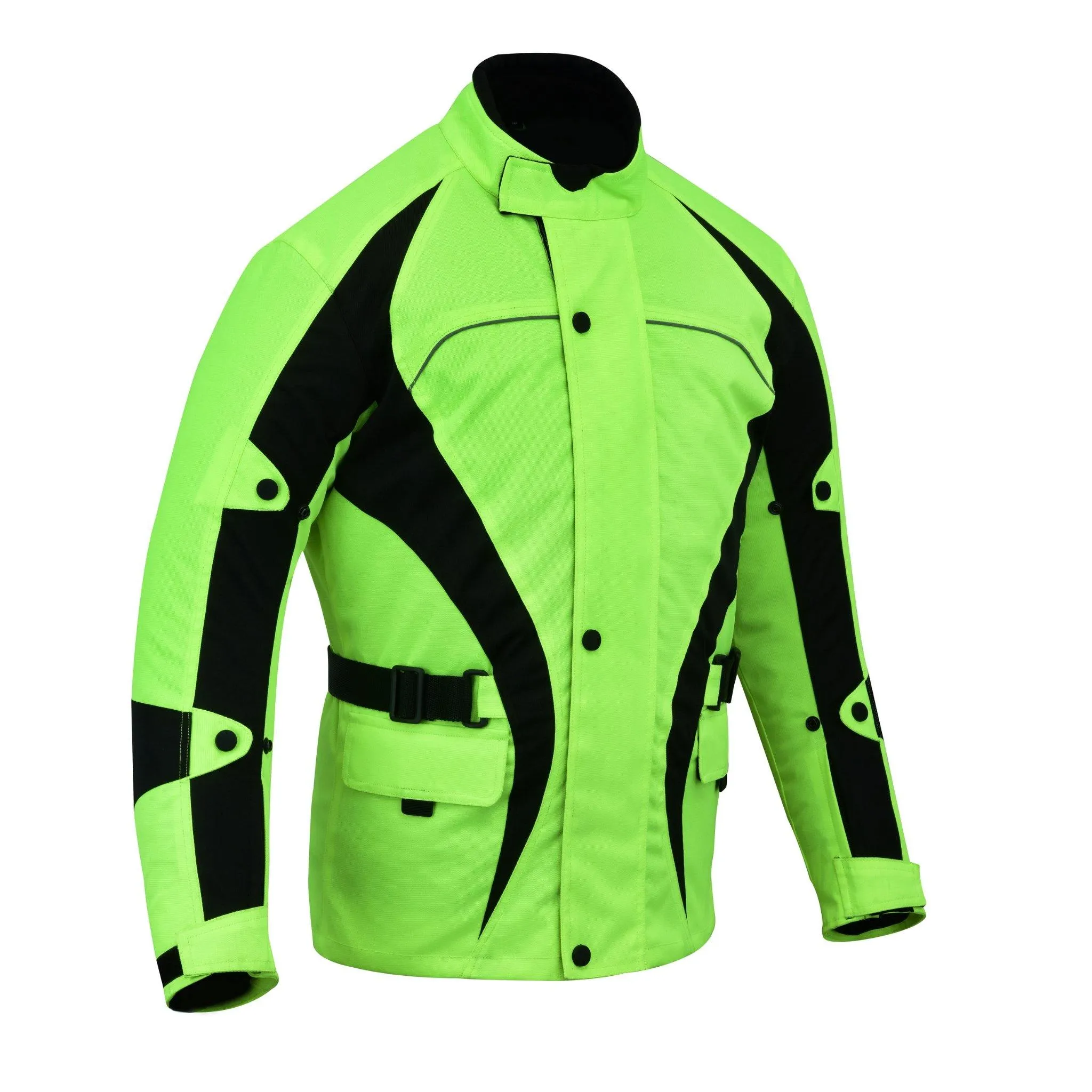 Warrior Gears® Hi Vis Bulls Motorcycle Jacket Men's Riding Textile Biker CE Armored Waterproof