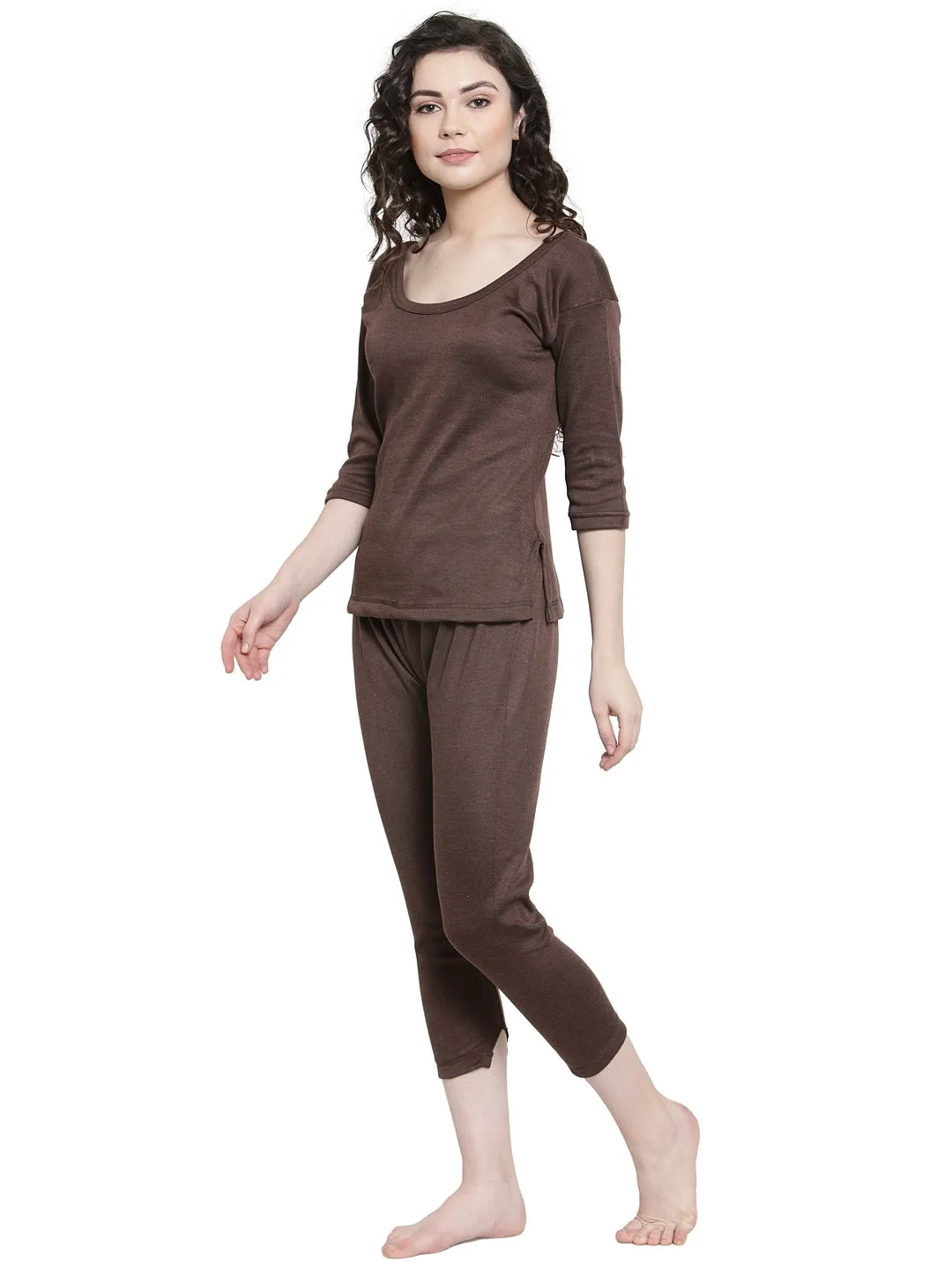 WOMEN'S FULL SLEEVES THERMAL TOP AND BOTTOM SET