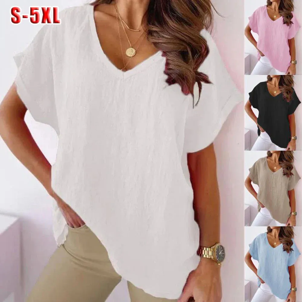 Women's V-Neck Blouse Top for Casual Outings